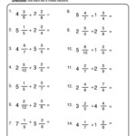 Adding Mixed Numbers Worksheet Adding Mixed Number Fractions