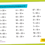 Adding Subtracting Multiples Of 10 With 2 Digit Numbers Teaching