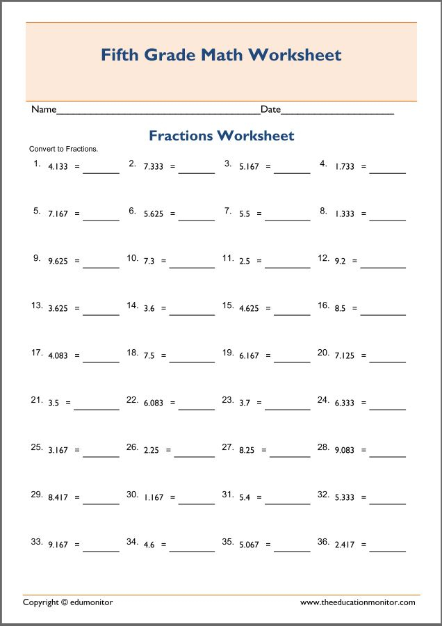 Converting Decimals To Mixed Number Fractions