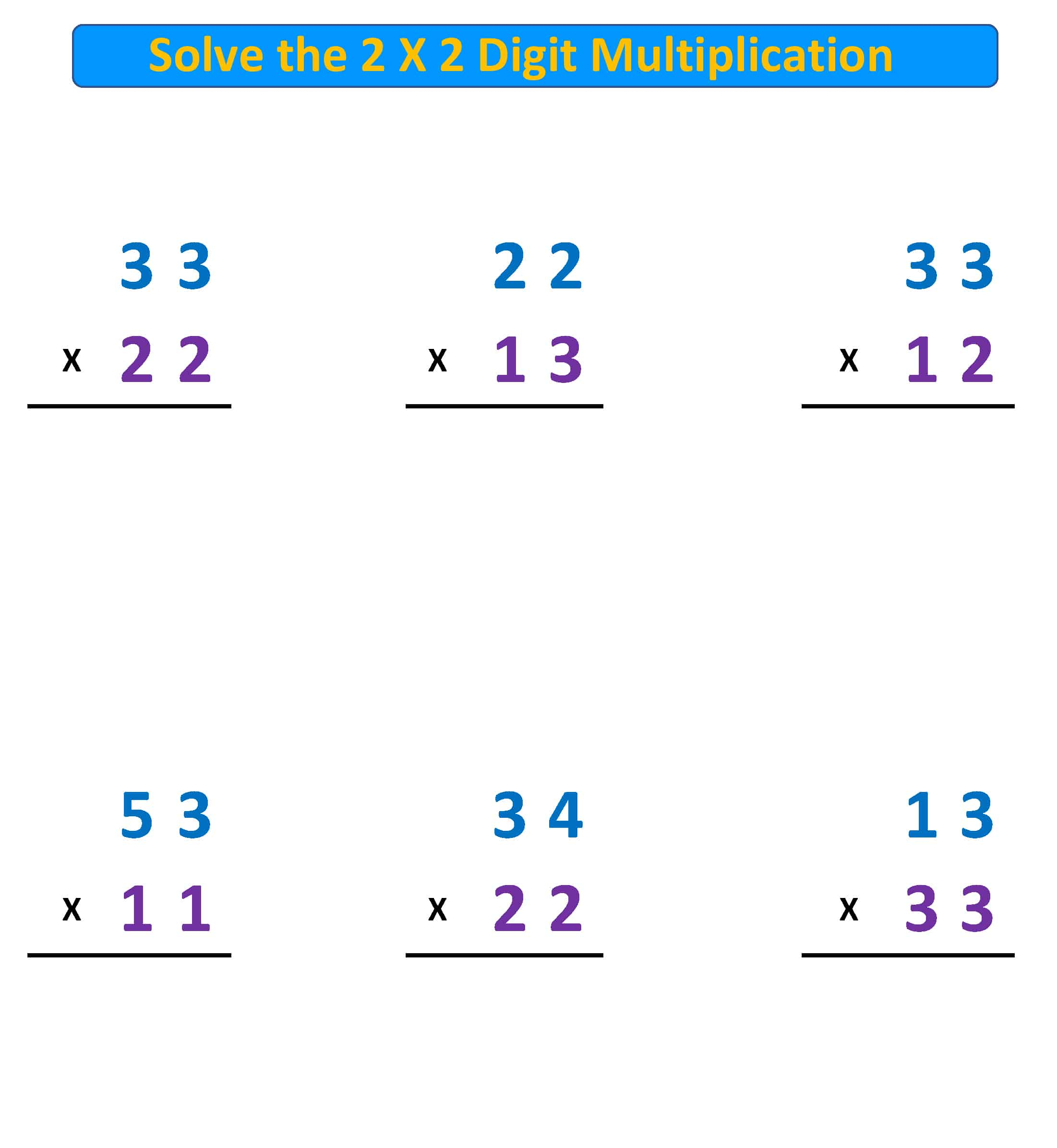 Multiplying 2 Digit Numbers Without Regrouping Worksheets 2023