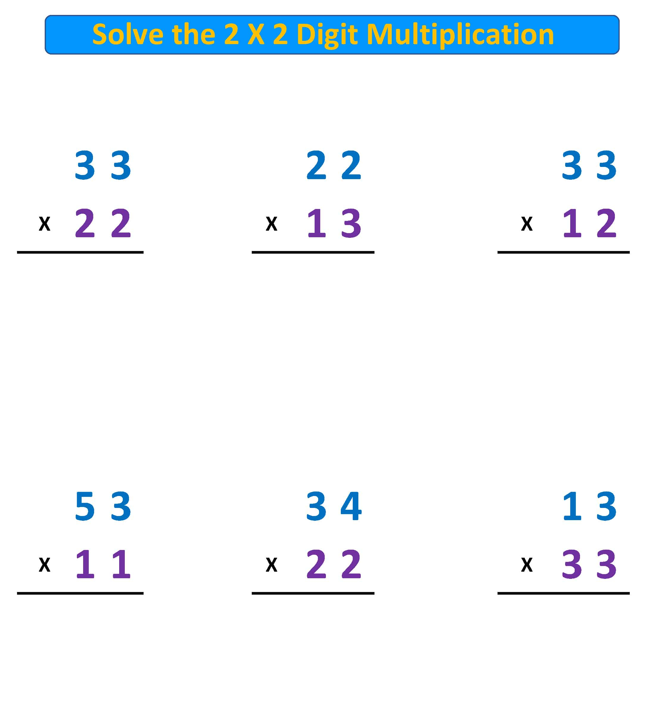 Multiplying 2 Digit Numbers Without Regrouping Worksheets 2023 