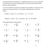 Printable Worksheets Converting Fractions To Decimals Letter Worksheets