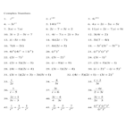 Adding Subtracting Multiplying And Dividing Complex Numbers Worksheet