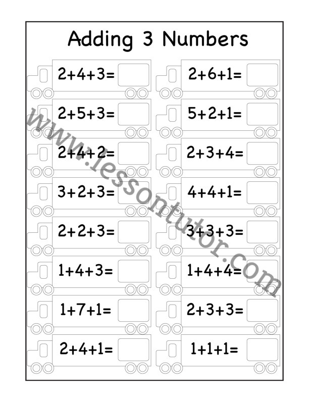 Adding Three Numbers Worksheet First Grade 2024 - NumbersWorksheets.net