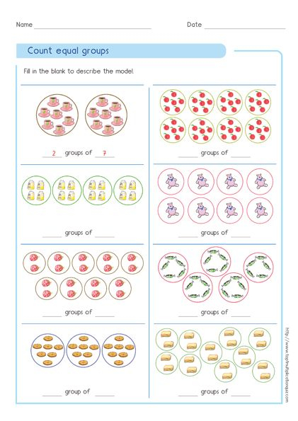 Count equal group 05 Multiplication Worksheets Multiplication 
