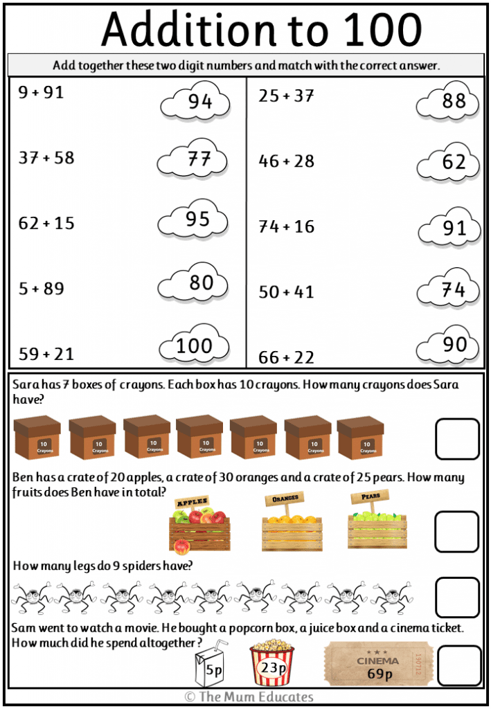 Adding Numbers 1 To 100 Worksheets 2022 6719