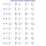 Subtracting Fractions With Whole Numbers Slideshare