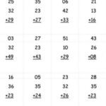 Adding Three 2 digit Numbers Worksheet