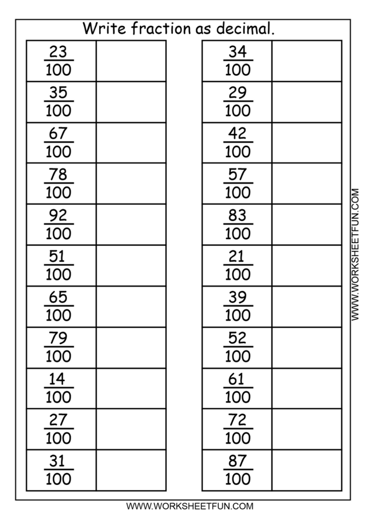 Fraction Decimal Writing Fractions Math Decimals Fractions