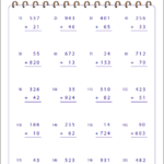 3 Digit Addition Worksheets