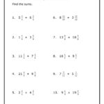 Adding Mixed Numbers With Like Denominators Worksheets Adding Mixed