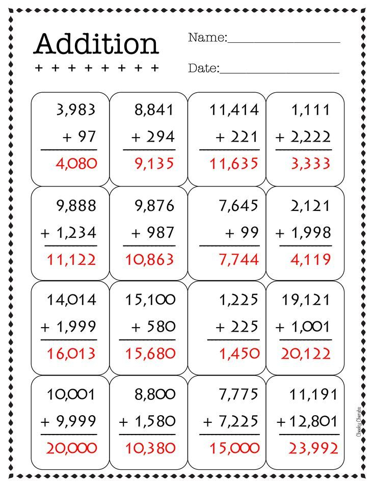 Addition And Subtraction To 999 Brian Harrington s Addition Worksheets