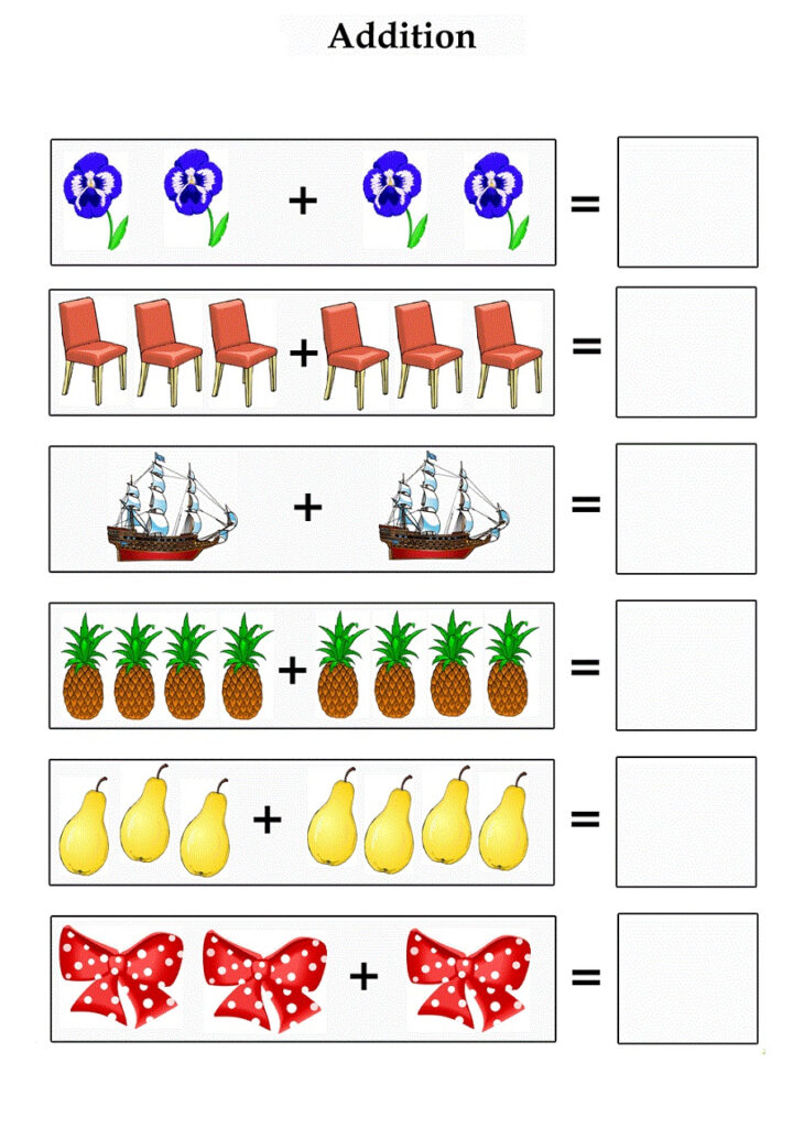 Addition Worksheets With Pictures Up To 10 Learning Printable