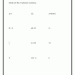 Circle The Irrational Numbers