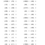 General Adding Negative Numbers Worksheet