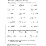 InspiringReadable Terminating And Repeating Decimals Worksheet