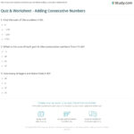 Quiz Worksheet Adding Consecutive Numbers Study
