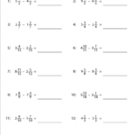 Subtracting Mixed Numbers With Like Denominators Worksheets