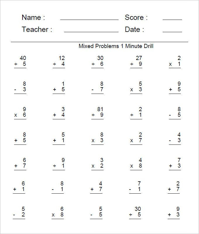 17 Sample Addition Subtraction Worksheets Free PDF Documents