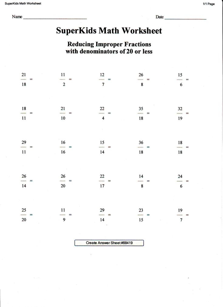 4 Free Math Worksheets Third Grade 3 Fractions And Decimals Improper 