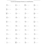 Converting Improper Fractions To Mixed Numbers Worksheet Kuta 2022
