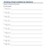 Dividing Fractions And Mixed Numbers Worksheet