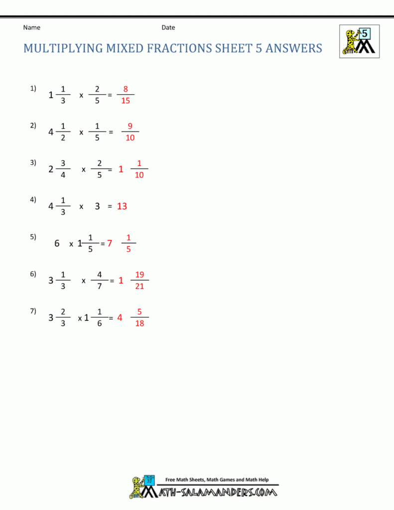 Multiplying Mixed Fractions