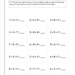 Number 3 Worksheets Adding Three Single Digits Additon Worksheet 2