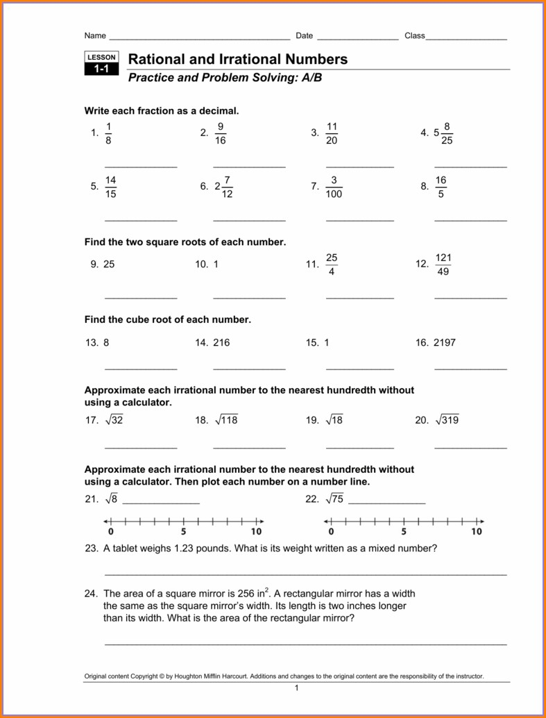 Rational Numbers Worksheet For Grade 9 Worksheet Resume Examples