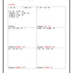 Add And Subtract Of Scientific Notations Math Worksheet Free Download