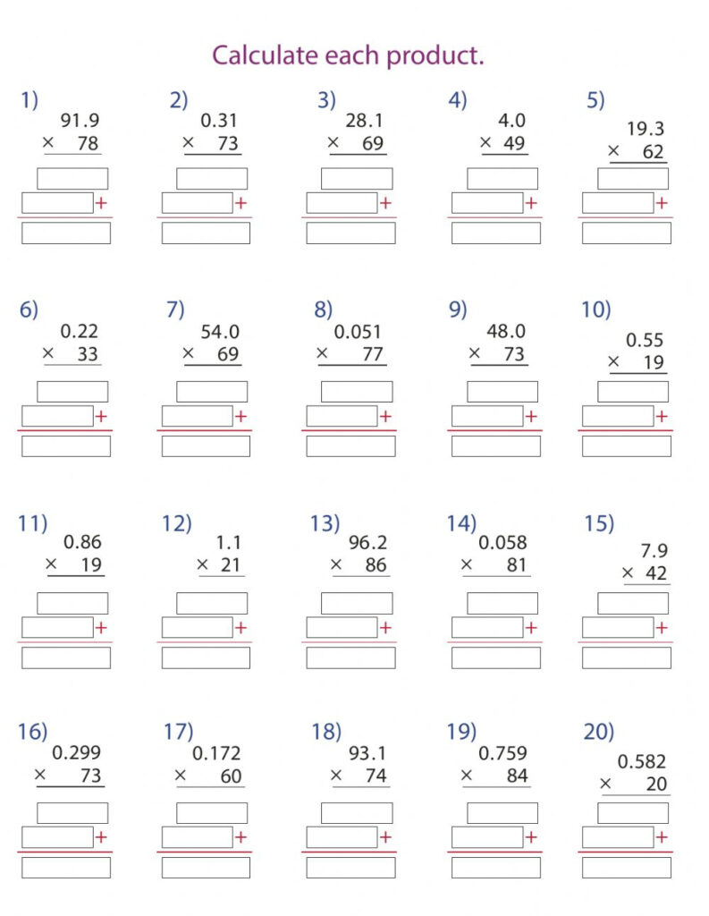 Add Subtract Whole Numbers Decimals Worksheets Numbersworksheetcom 
