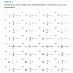 Improper Fraction Worksheets