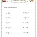 Multiplying Mixed Numbers Worksheet