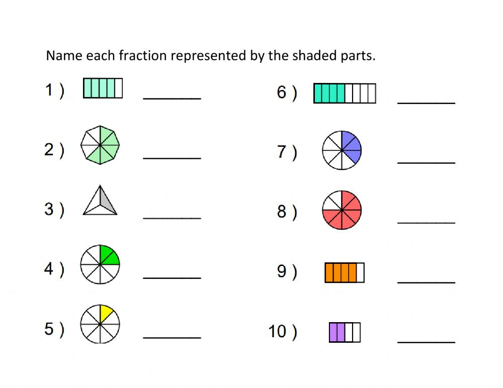 Naming Fractions Interactive Worksheet