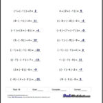 Negative Numbers Adding And Subtracting Negative Numbers Worksheets