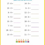 30 Addition And Subtraction Worksheets Up To 20 Coo Worksheets