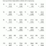 Adding 3 Digit Numbers With Regrouping Worksheets 2Nd Grade Darla