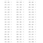 Adding And Subtracting Positive And Negative Numbers Worksheet