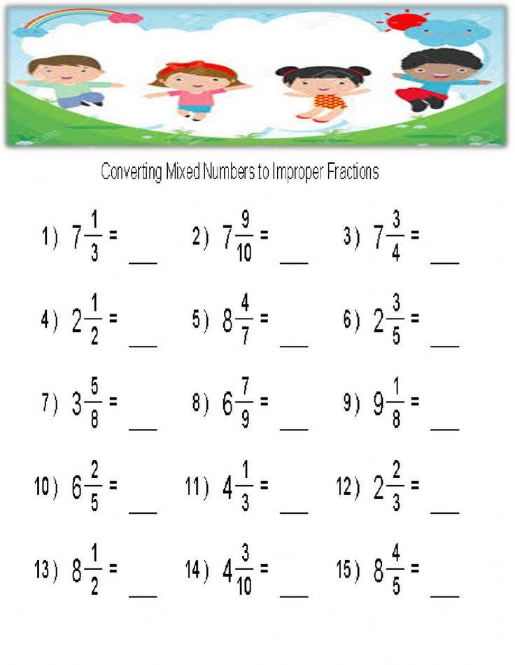 Converting Mixed Number To Improper Interactive Worksheet Improper