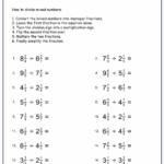 Free Worksheets For Dividing Mixed Numbers Fractions Fractions