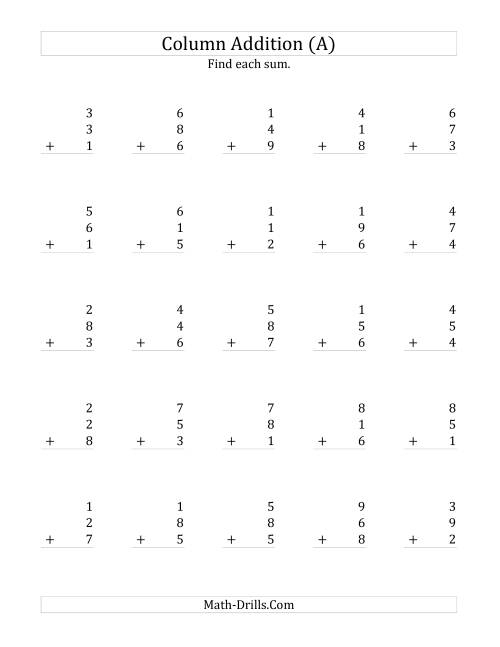 Grade 1 Math Worksheet Add 3 Single Digit Numbers K5 Learning Adding 