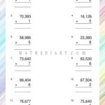 Multiplying 5 digit Number By 1 digit Number Worksheets Math