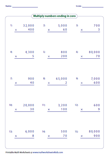 Multiplying Numbers Ending In Zero Worksheet Pdf Karen Stidham s 