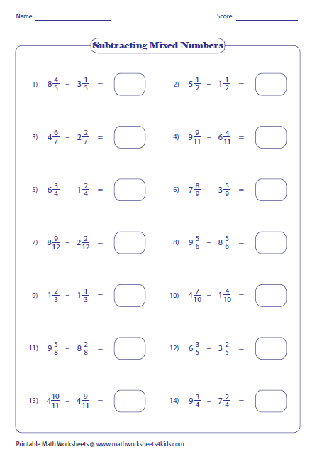 Renaming Whole Numbers When Adding And Subtracting Subtracting 