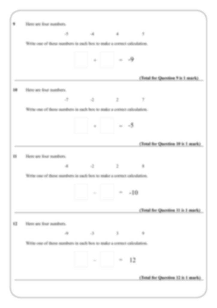 SOLUTION Gcse Negative Numbers Worksheet Studypool