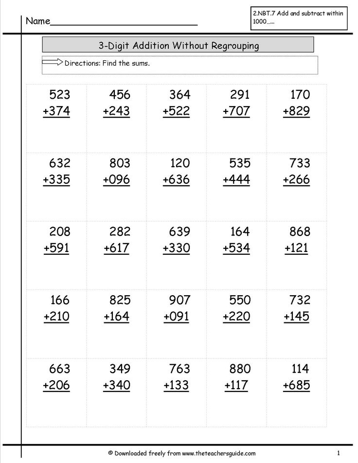 Three Digit Addition Worksheets From The Teacher s Guide 2nd Grade