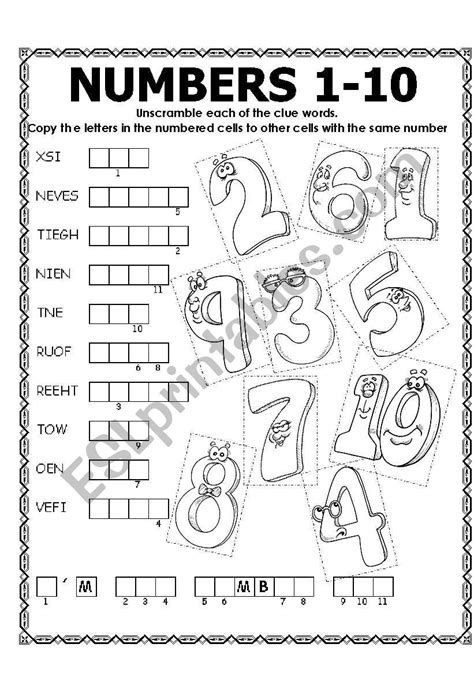 1 12 Numbers Worksheets Preschool NumbersWorksheet Numbers 1 10 