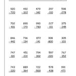 3 Digit Subtraction Regrouping Worksheet Pdf Large Print 3 Digit 3