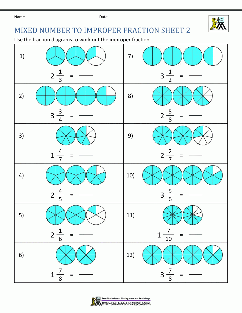 35 Mixed And Improper Fractions Worksheet Support Worksheet