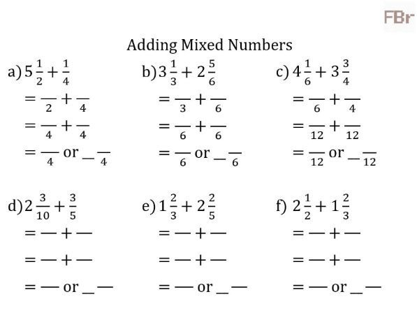 Adding And Subtracting Mixed Fractions Worksheets Worksheets Master